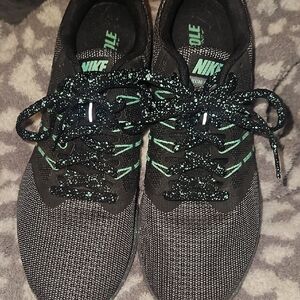 Nike Black and Green Sneakers